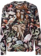 Valentino 'rockstud' Animal Print Sweatshirt, Men's, Size: Medium, Black, Polyurethane/modal/cotton
