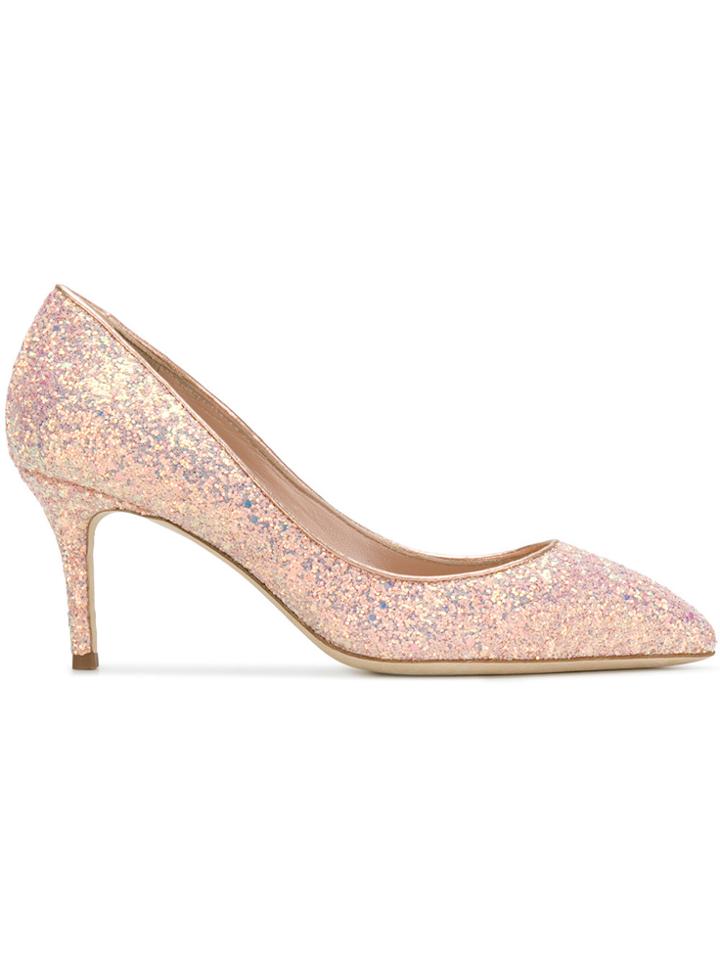 Giuseppe Zanotti Design Pointed Toe Glitter Pumps - Pink & Purple
