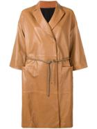Brunello Cucinelli Wrap-around Coat - Brown