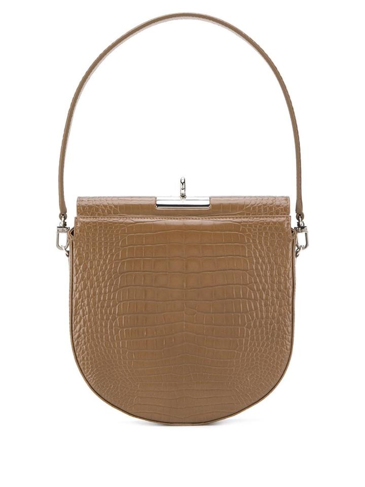 Gu De Croc Embossed Tote Bag - Brown