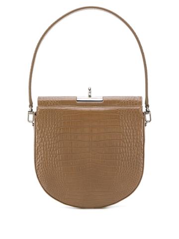 Gu De Croc Embossed Tote Bag - Brown