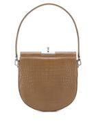 Gu De Croc Embossed Tote Bag - Brown