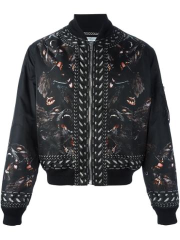 Givenchy Baboon Print Bomber Jacket, Men's, Size: 50, Black, Polyamide/polyester/cupro/wool