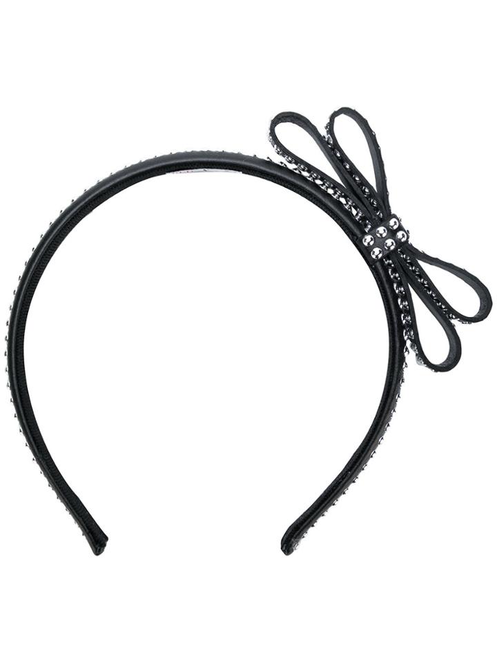 Red Valentino Studded Bow Headband - Black