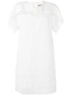 Burberry - Crochet Panel Shift Dress - Women - Silk/cotton/linen/flax - 10, White, Silk/cotton/linen/flax