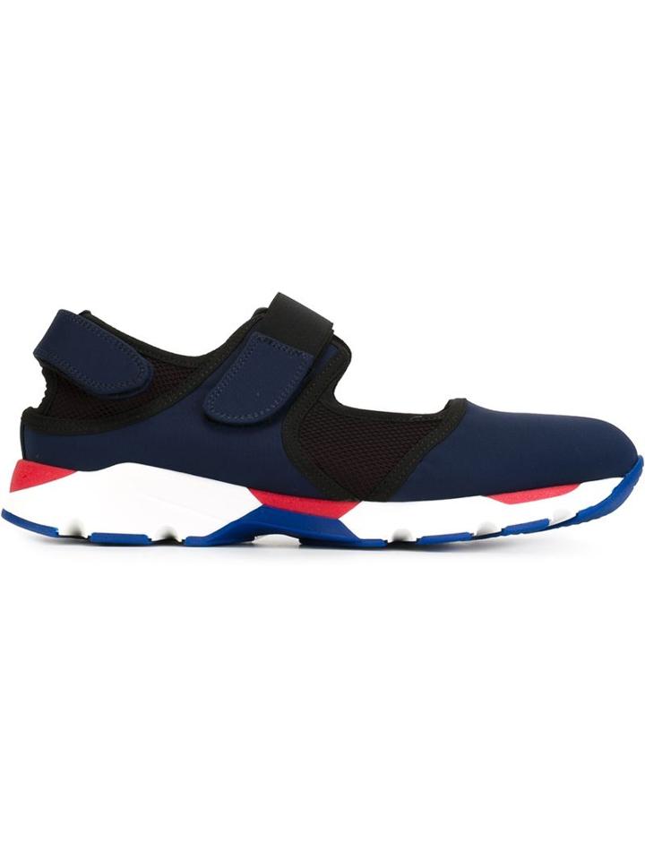 Marni Velcro Fastening Sneakers, Men's, Size: 43, Blue, Nylon/rubber/leather