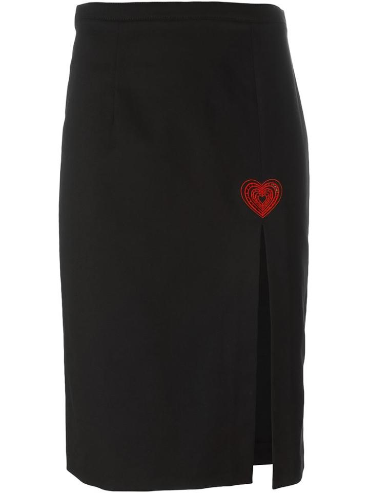 Christopher Kane Macrame Heart Skirt, Women's, Size: 12, Black, Cotton/spandex/elastane