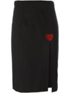 Christopher Kane Macrame Heart Skirt, Women's, Size: 12, Black, Cotton/spandex/elastane