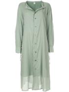 Y's Button Up Shirt Dress - Green