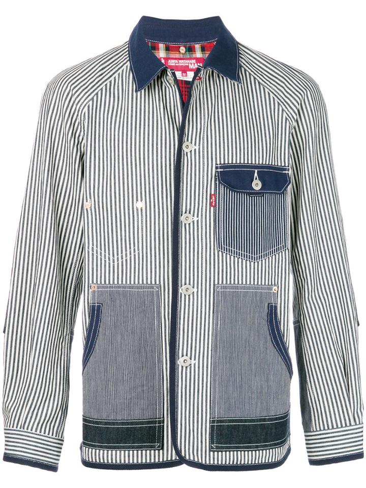 Junya Watanabe Man X Levi's Striped Denim Jacket - White