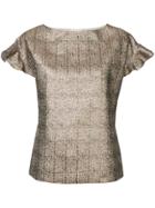 Ingie Paris Broche Short Sleeve Top - Metallic