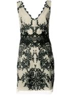 Nicole Miller Embroidered V-neck Dress, Women's, Size: 4, Nude/neutrals, Polyester