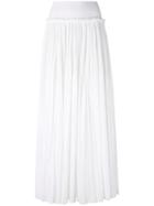 Alberta Ferretti - Gathered Waist Maxi Skirt - Women - Cotton/polyester - 42, White, Cotton/polyester