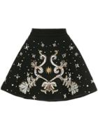 Fausto Puglisi Bonded A-line Embellished Skirt - Black