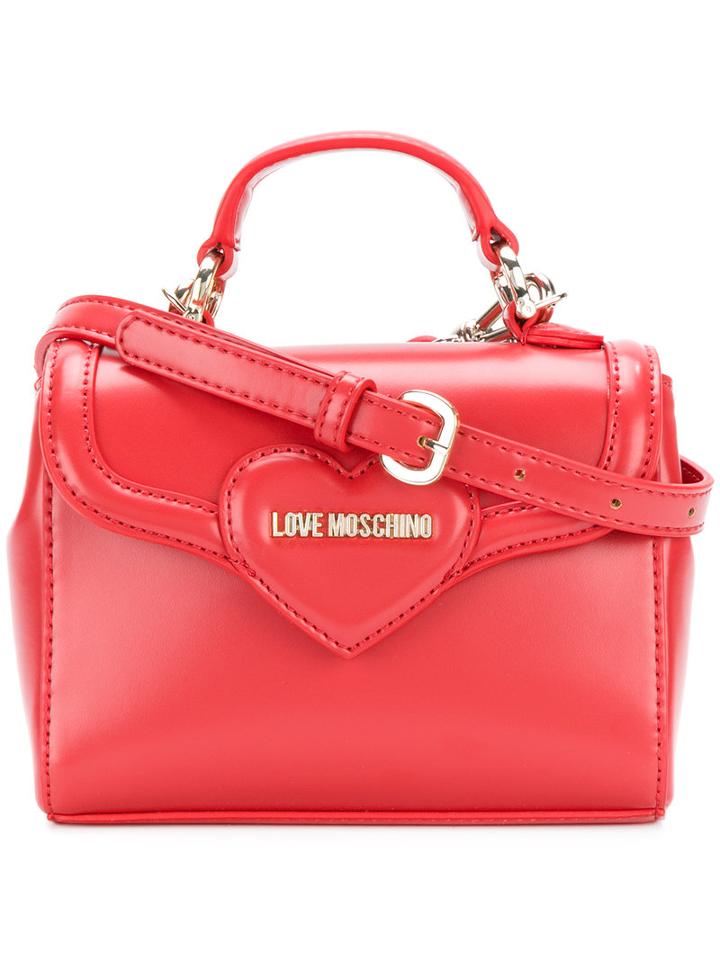 Love Moschino - Heart Detail Tote - Women - Polyurethane - One Size, Red, Polyurethane