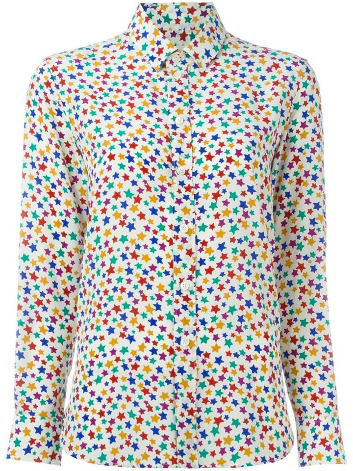 Saint Laurent Star Print Shirt, Women's, Size: 38, Silk