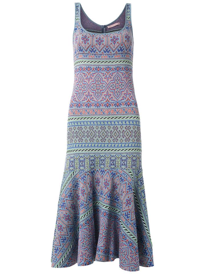 Cecilia Prado - Midi Knit Dress - Women - Acrylic/polyamide/polyester/viscose - P, Blue, Acrylic/polyamide/polyester/viscose