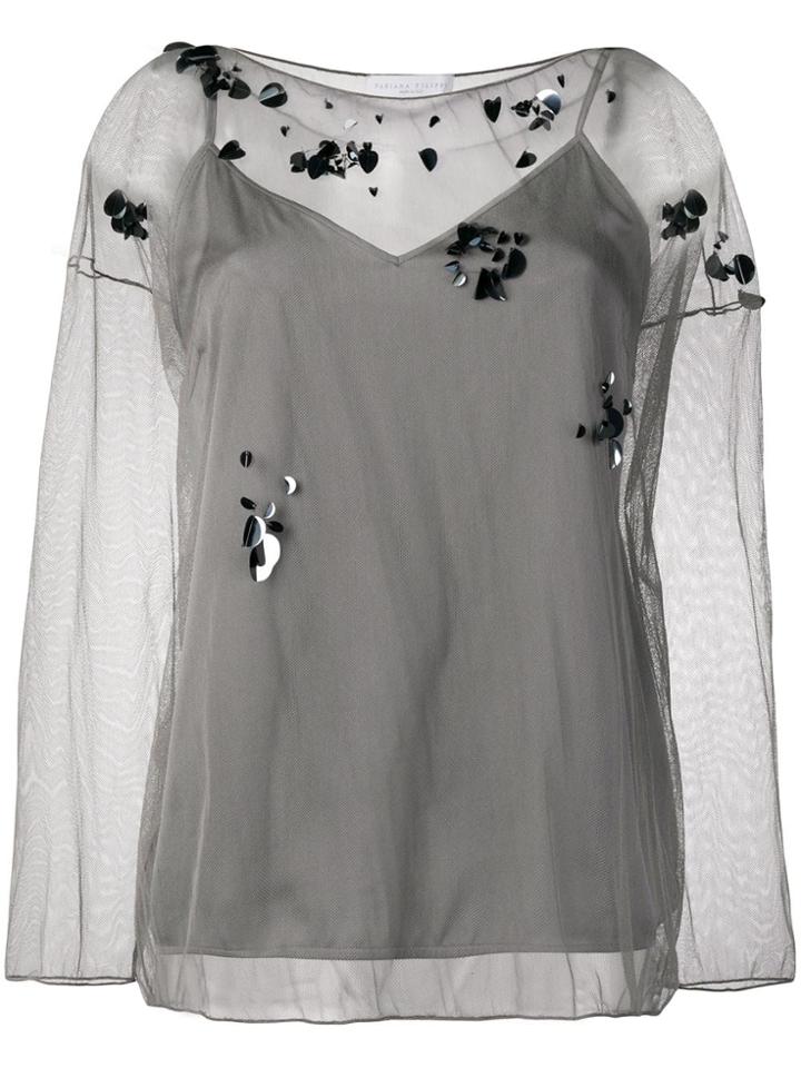 Fabiana Filippi Sheer Blouse - Grey
