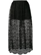 Paco Rabanne Lace Midi Skirt - Black
