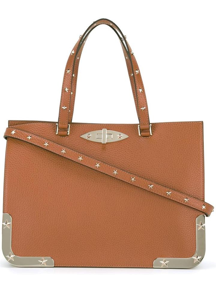 Red Valentino Metallic Detail Tote, Women's, Brown, Leather/metal (other)