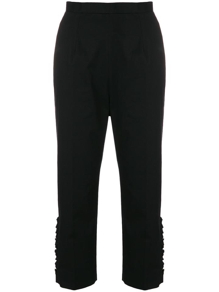 I'm Isola Marras Cropped Ruffle Trousers - Black