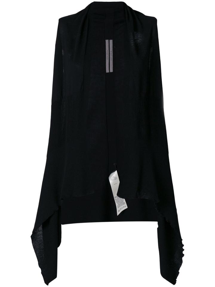 Rick Owens Medium Sleeveless Cardigan - Black