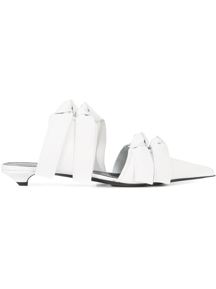 Proenza Schouler Tie-detail Mules - White