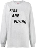 Ashish Pigs Are Flying T-shirt, Women's, Size: Large, Grey, Cotton