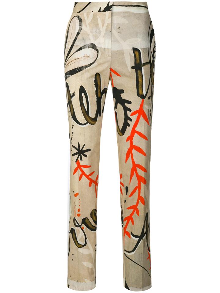 Alberta Ferretti Abstract Print Trousers - Multicolour