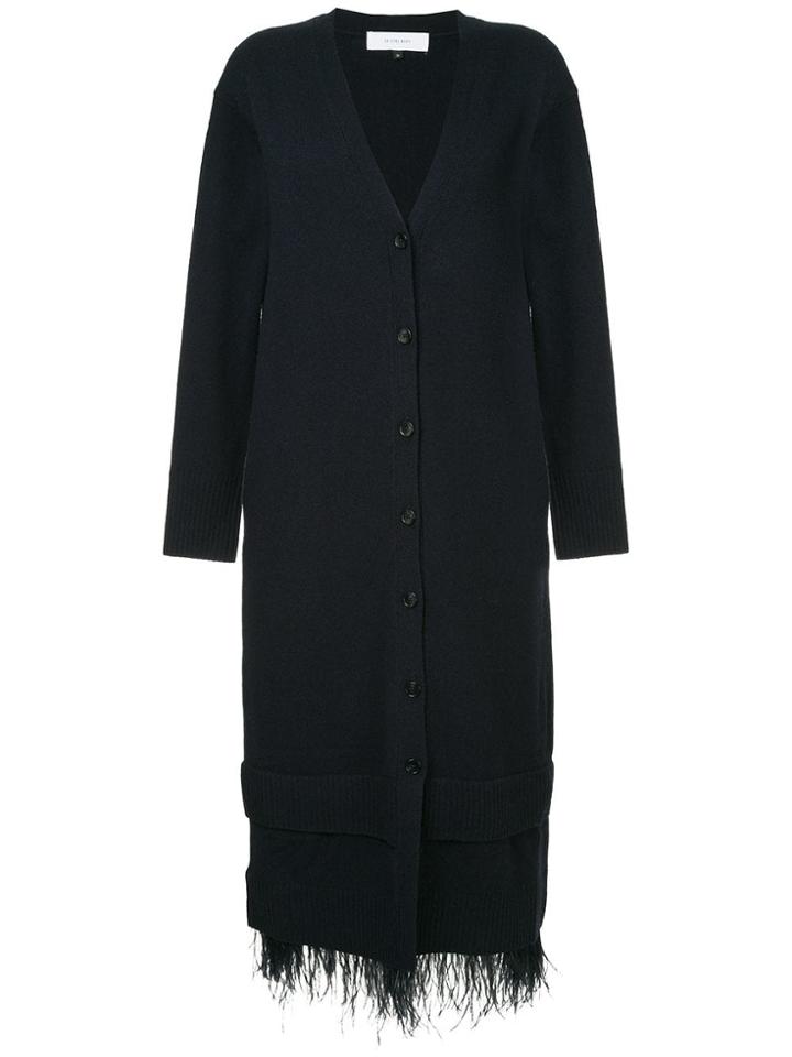 Le Ciel Bleu Feather Knit Cardigan - Blue