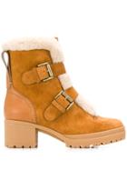 See By Chloé Buckled Shearling Boots - Brown