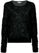 Dorothee Schumacher Cut Out Floral Embroidered Jumper, Women's, Size: 3, Black, Cotton