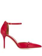 Malone Souliers Mid Heel Pointed Pumps - Red