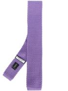 Fashion Clinic Timeless Woven Square-tip Tie - Pink & Purple