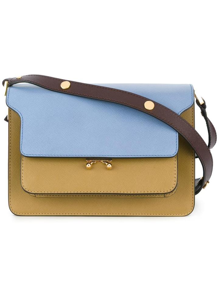 Marni Trunk Shoulder Bag, Blue, Calf Leather