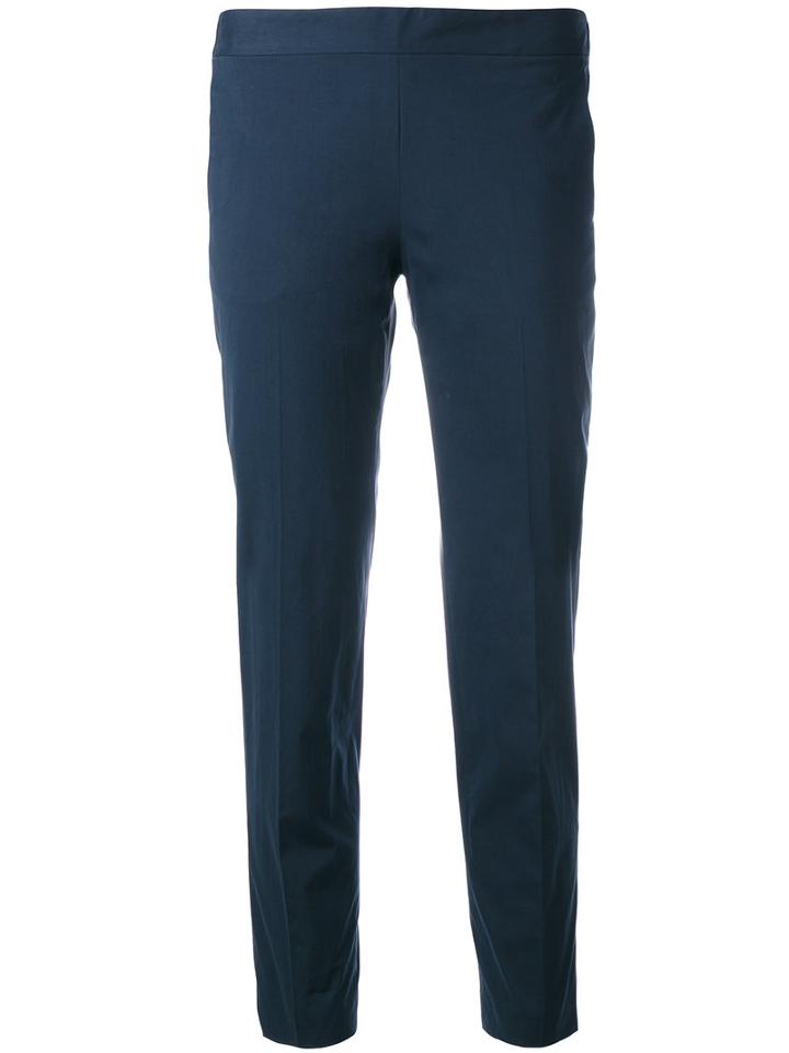 Alberto Biani Straight Leg Trousers, Women's, Size: 44, Blue, Cotton/spandex/elastane