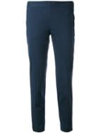 Alberto Biani Straight Leg Trousers, Women's, Size: 44, Blue, Cotton/spandex/elastane