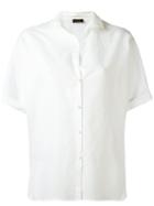 Les Copains Short Sleeve Blouse, Women's, Size: 40, White, Cotton/linen/flax