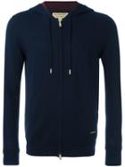 Burberry Zipped Knit Hoodie, Men's, Size: Xl, Blue, Cashmere