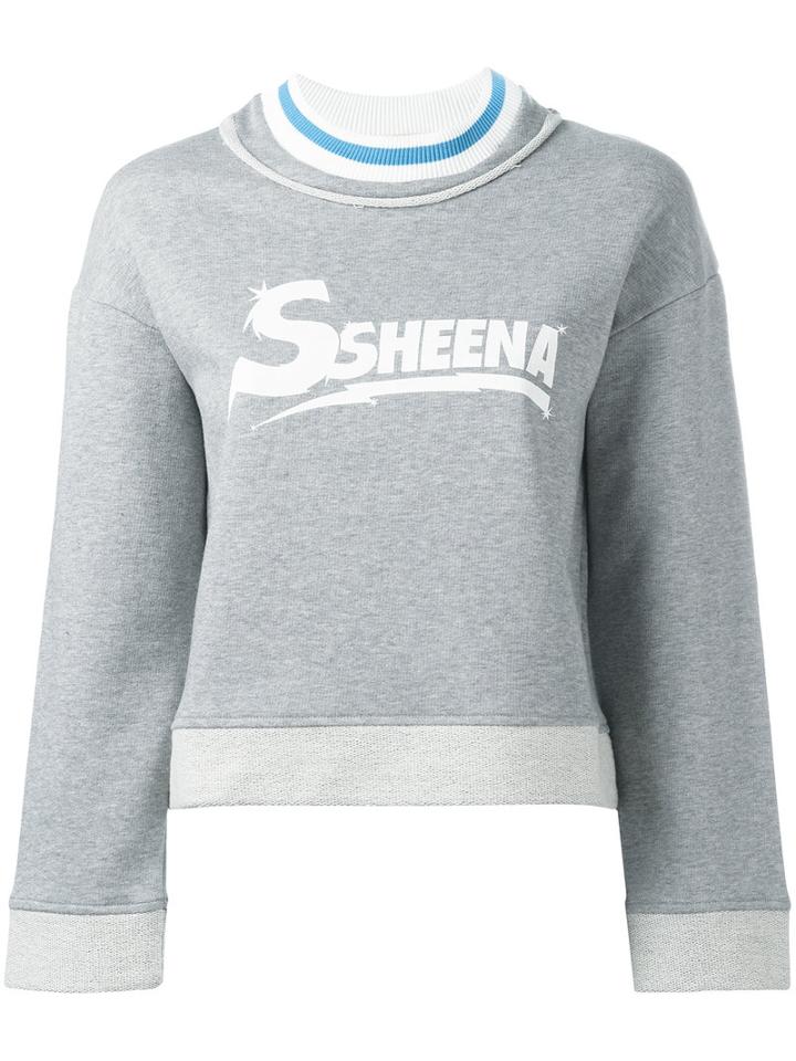 Ssheena - Logo Print Sweatshirt - Women - Cotton - M, Grey, Cotton