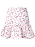 Dresscamp Strawberry Print Peplum Skirt, Women's, Size: 38, White, Polyester
