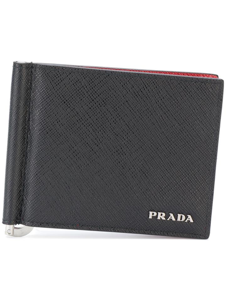Prada Saffiano Bi-colour Walllet - Black