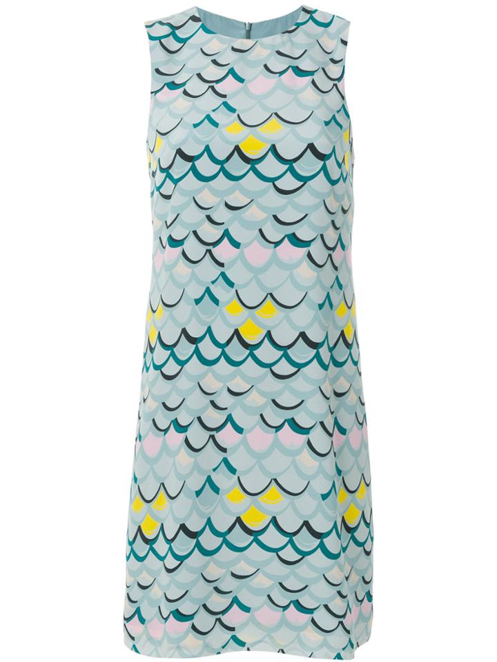M Missoni Scallop Print Dress - Blue