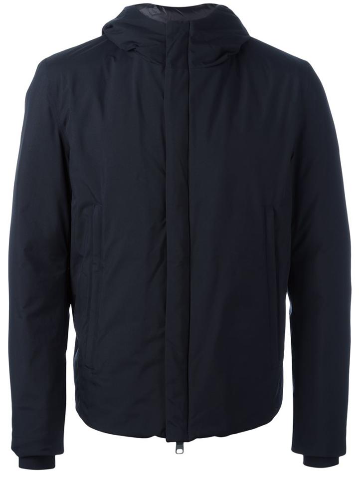 Herno Hooded Padded Jacket, Men's, Size: 52, Black, Feather Down/polyester/polyamide/spandex/elastane
