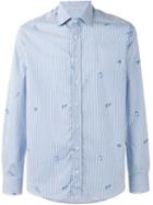 Etro N.warrant Striped Shirt, Men's, Size: 41, Blue, Cotton