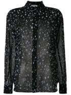 Carven - Splatter Print Sheer Shirt - Women - Silk/polyester - 36, Black, Silk/polyester