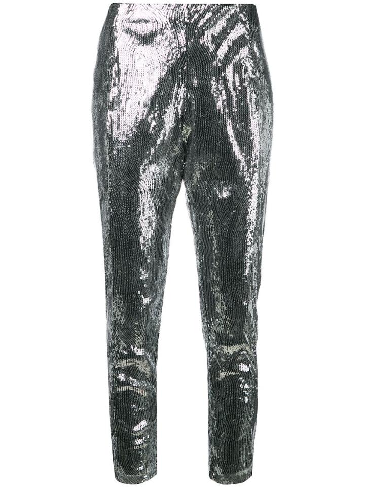 Laneus Sequin Embellished Trousers - Silver