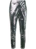 Laneus Sequin Embellished Trousers - Silver