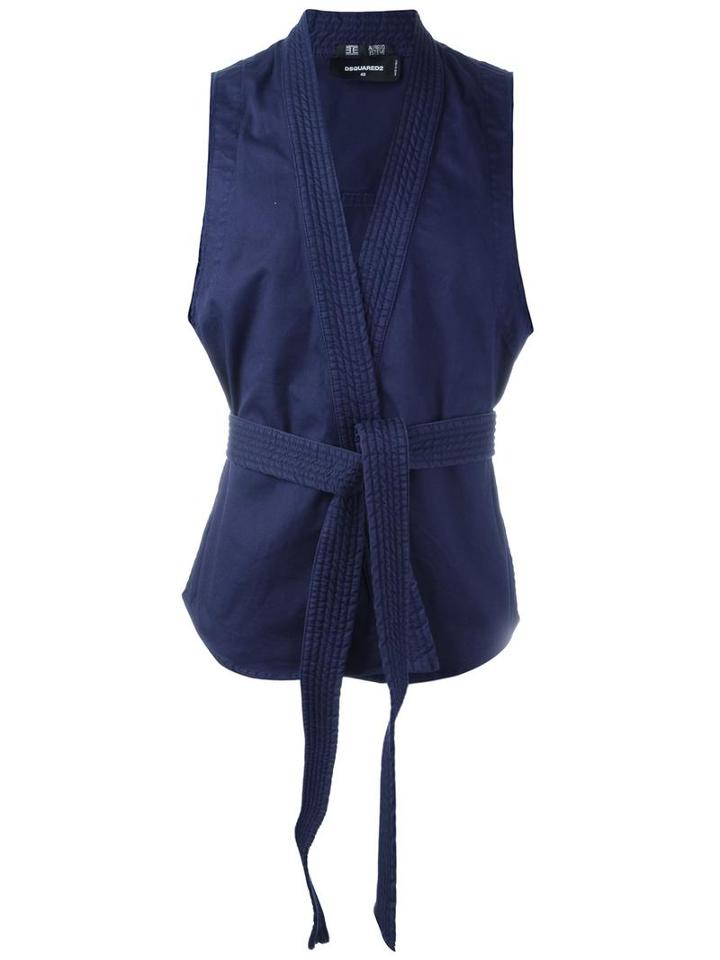 Dsquared2 'karate' Gi-style Gilet, Men's, Size: 48, Blue, Cotton/spandex/elastane
