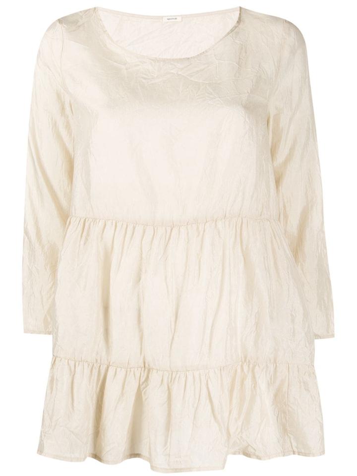 Apuntob Silk Tiered Top - Neutrals